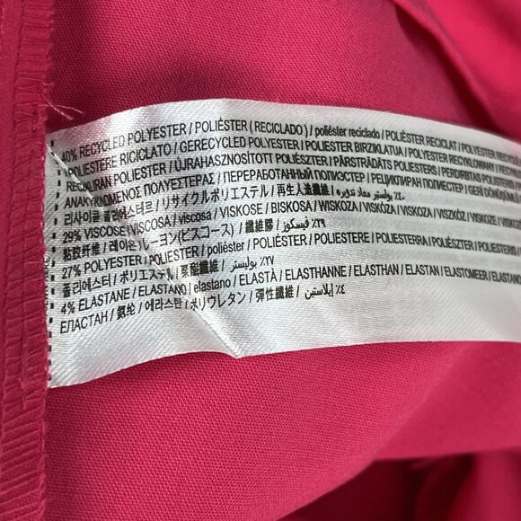 NWT Mango Womens Straight Culotte Cropped High Rise Hot Pink Trousers Sz 10 - Picture 4 of 7